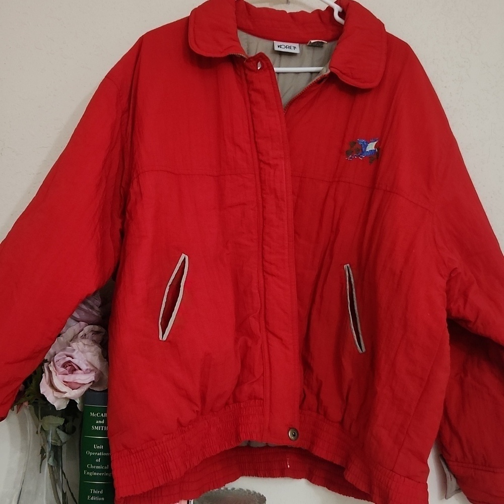 Vintage Koret Jacket Windbraker Red Ski Jacket Weather-Resistant Relaxed Fit - Picture 4 of 12